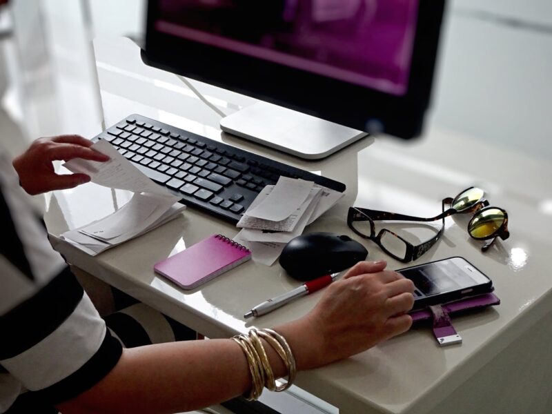 employee on the computer