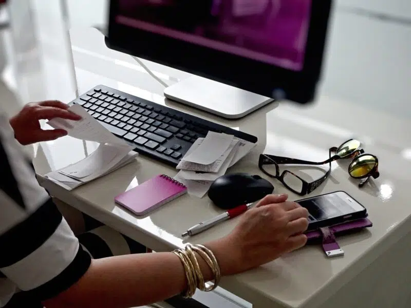 employee on the computer