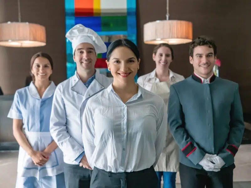 happy hotel workers