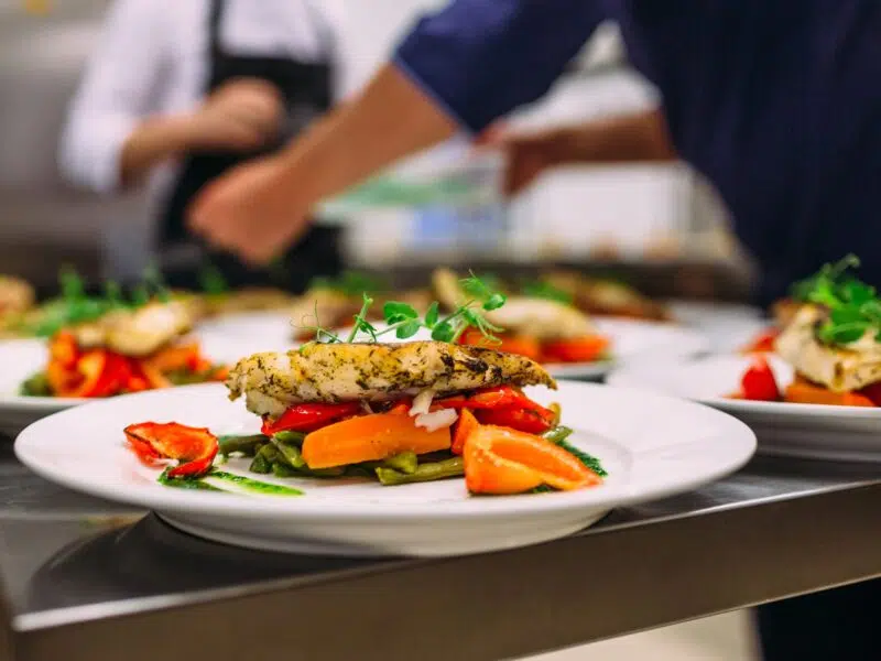 restaurant dinner on plate