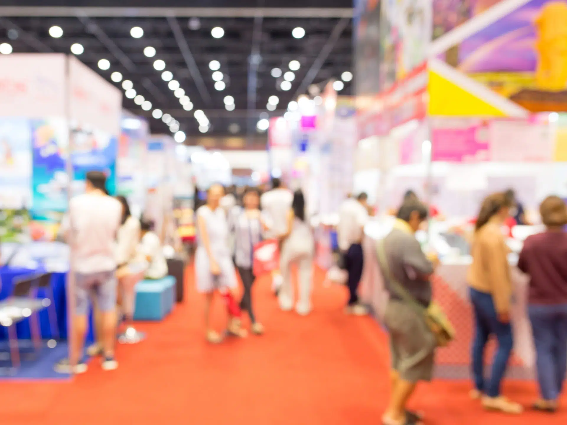 people on the trade show floor