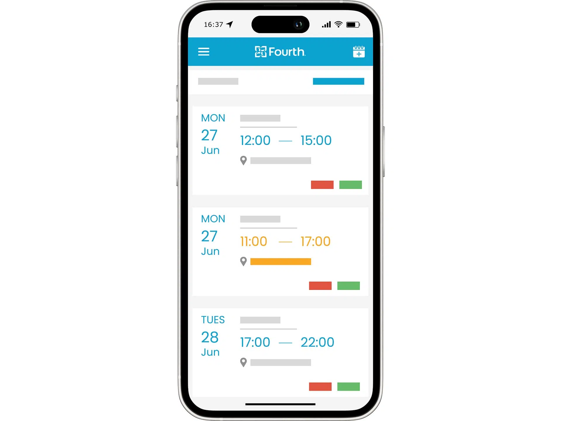 Fourth shift pooling app example on mobile.